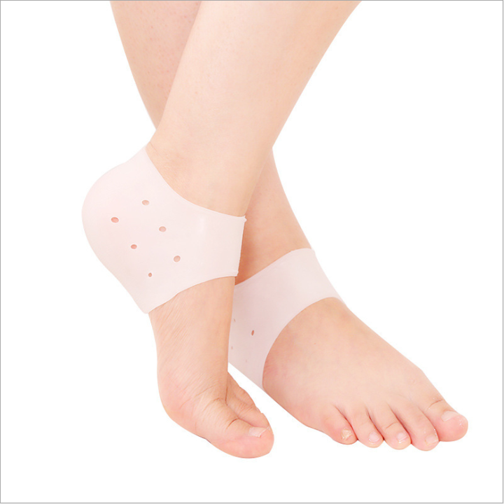 Silicone foot anti skid abrasion anti dry crack heel pad relieve pain heel protection sleeve