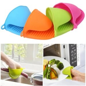 Hot Selling Colorful Safety Kitchen Silicone Oven Mitts silicone Pot Holder Oven Mitts Finger Protector