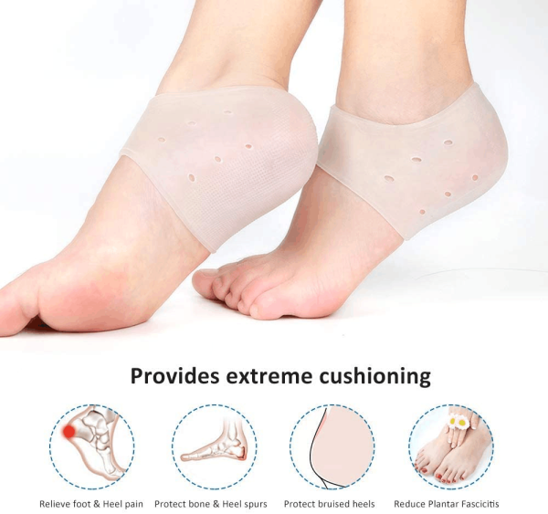 Silicone foot anti skid abrasion anti dry crack heel pad relieve pain heel protection sleeve