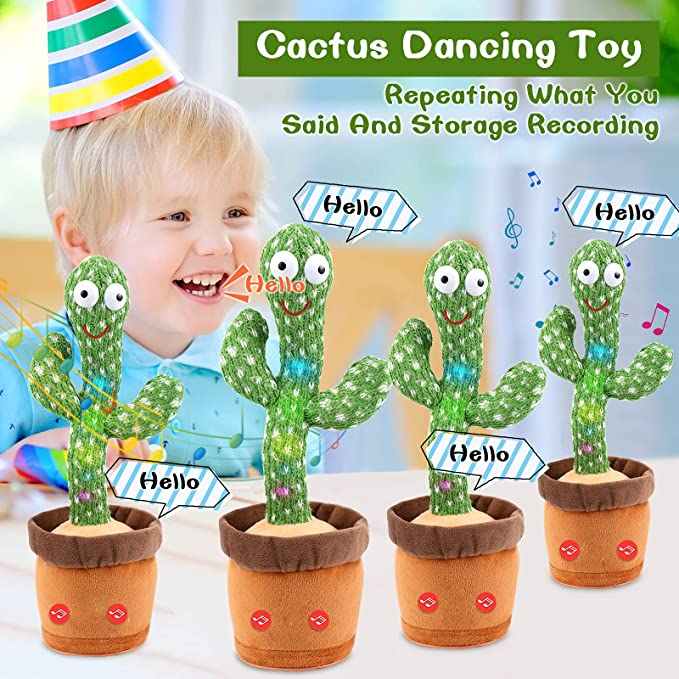 Hot Selling Electric Singing Dancing Saxophone Cactus Toys Recording Plush Toy Singing Dancing Cactus