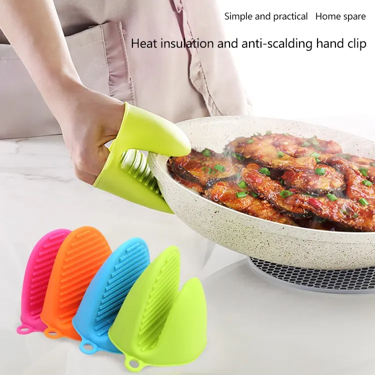 Hot Selling Colorful Safety Kitchen Silicone Oven Mitts silicone Pot Holder Oven Mitts Finger Protector