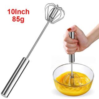 Semi-automatic Egg Beater 304 Stainless Steel Whisk Manual Hand Mixer Self Turning Stirrer Kitchen Accessories Egg Tools