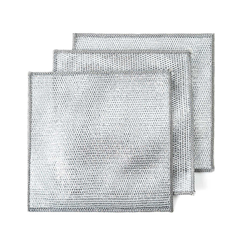 Silver Wire Dishwashing Rags Kitchen Magic Scouring Pads Household Supplies Silver Wire Cleaning Cloths