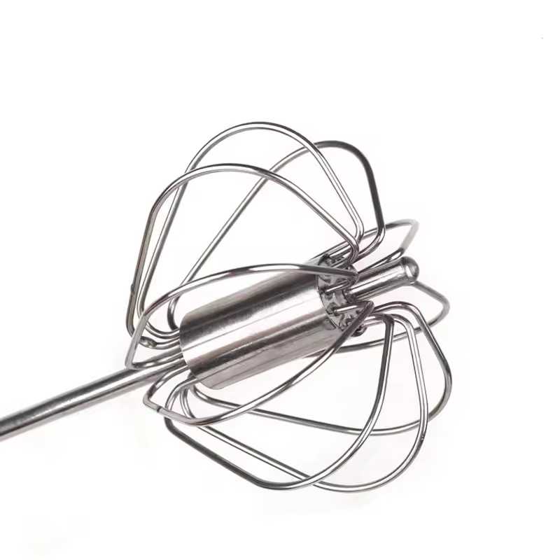 Semi-automatic Egg Beater 304 Stainless Steel Whisk Manual Hand Mixer Self Turning Stirrer Kitchen Accessories Egg Tools