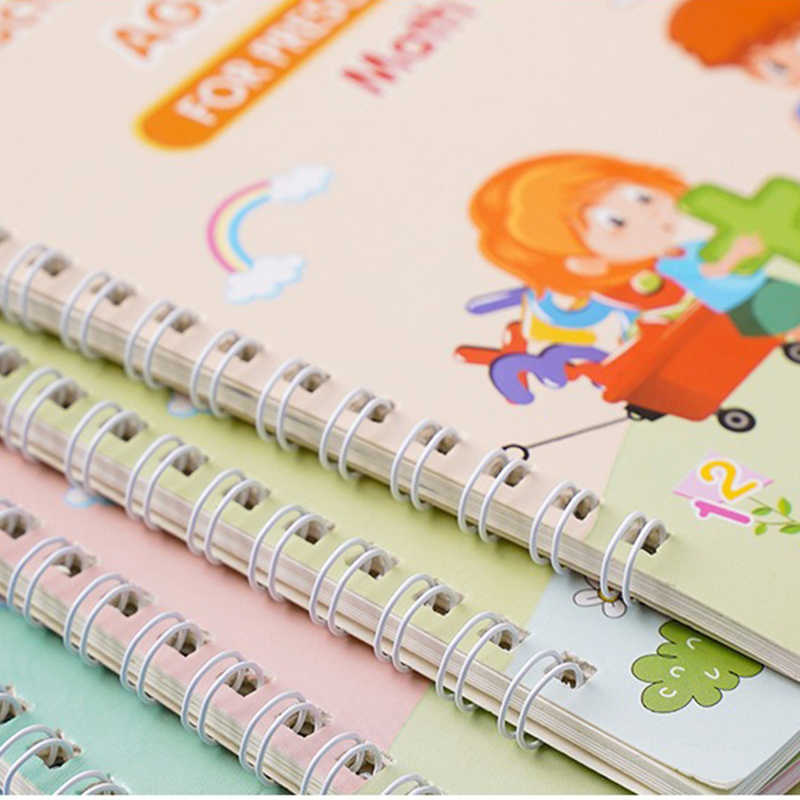 Reusable Kids Magic Drawing Writing Sank Pen Control Training Book Learning Educational Writing Books