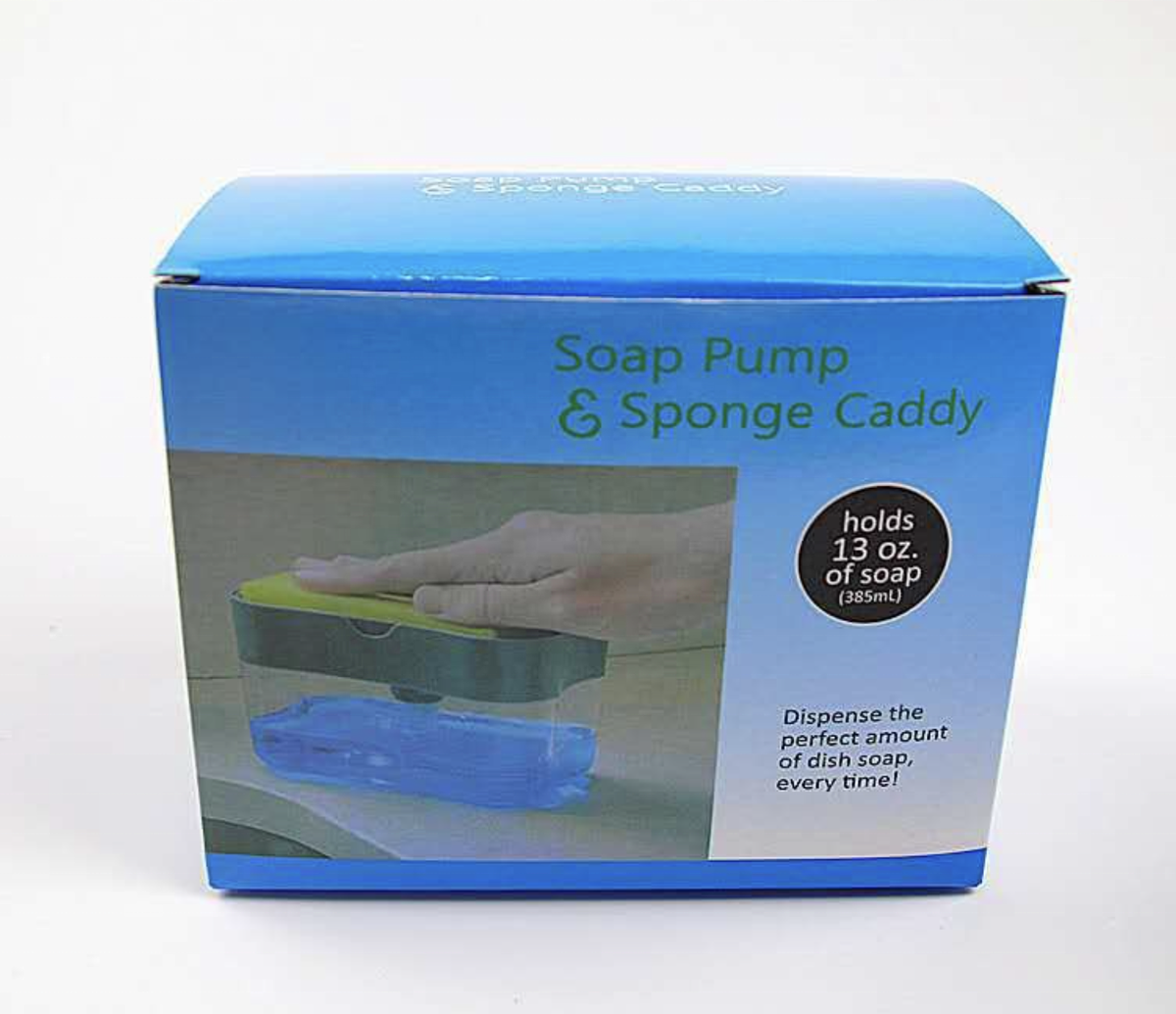 2-in-1 Plastic Hand Soap & Foam Dispenser Liquid Pump Sponge Caddy for Kitchen Use