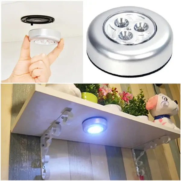 Mini LED Night Light Wireless Round Motion Sensor Touch Light Battery Powered Cabinet Night Lamp For Bedroom Closet Lighting - Image 2