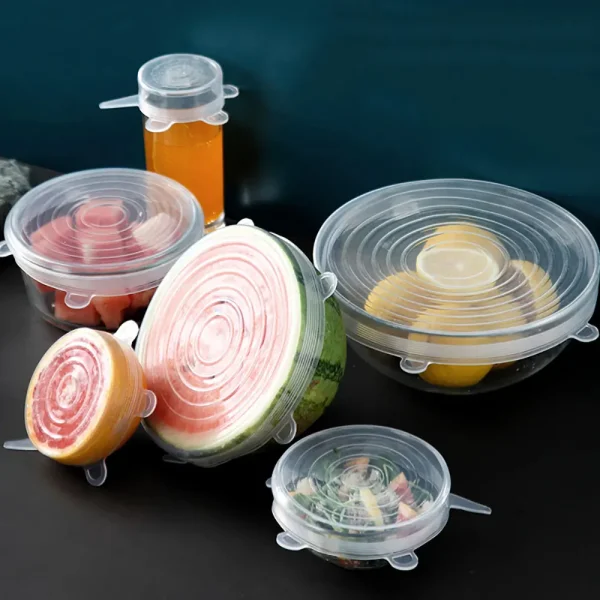 Silicone World Reusable Silicone Preservation Cover 6-piece Set Stretch Fresh-keeping Lids Sealed Cover Bowl Cover Kitchen Tools - Image 2