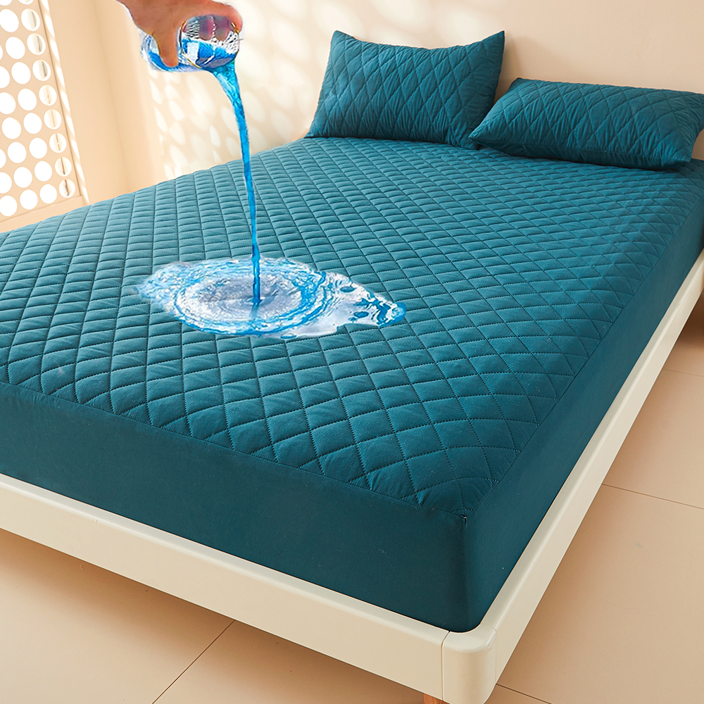 The Waterproof Mattress Protector is a breathable, anti-mite fitted bed sheet designed to keep your mattress clean and protected. This durable cover is machine washable, ensuring easy maintenance, and provides a snug fit for added comfort. Perfect for safeguarding your mattress against spills, allergens, and dust mites