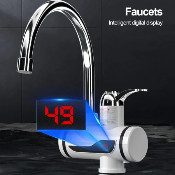 Electric Hot Cold Mixer Tap 3000W Instant Heating Faucet 360 Degree Rotation Fast Heating Tap Digital Kitchen Bathroom Supplies - Image 4