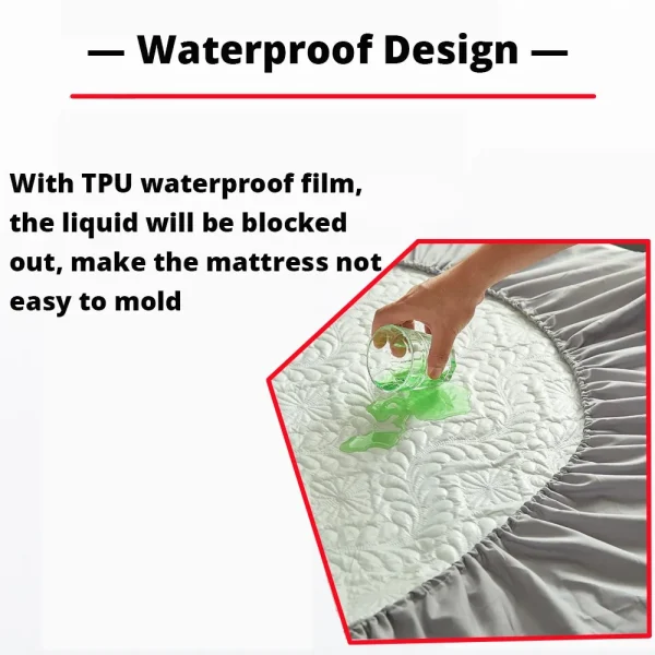 Waterproof Mattress Protector Breathable Anti-mite Fitted Bed Sheet Mattress Cover Machine Washable No Pillowcase - Image 3